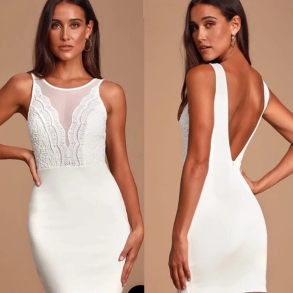 Lulu’s “Miracle Worker” Backless Lace Skater Dress - Picture 16 of 16